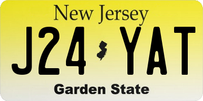 NJ license plate J24YAT