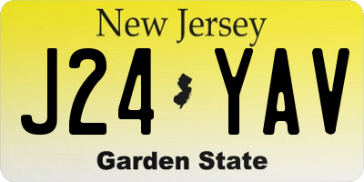 NJ license plate J24YAV