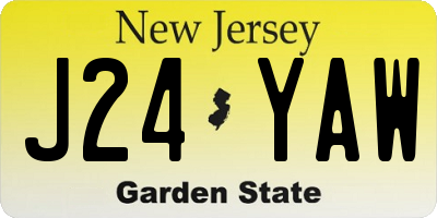 NJ license plate J24YAW