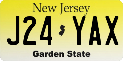 NJ license plate J24YAX