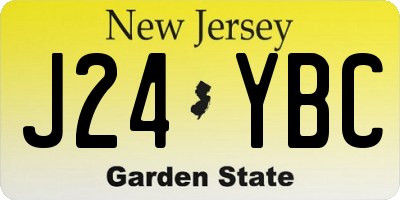 NJ license plate J24YBC