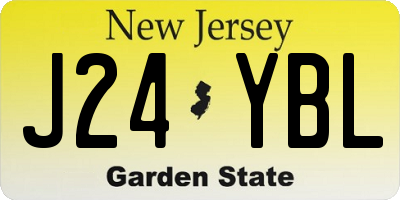 NJ license plate J24YBL