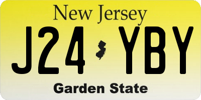 NJ license plate J24YBY