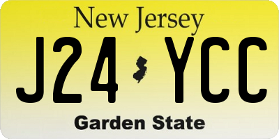 NJ license plate J24YCC