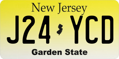 NJ license plate J24YCD