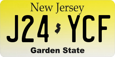 NJ license plate J24YCF