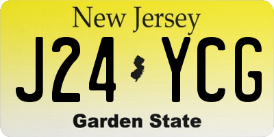 NJ license plate J24YCG