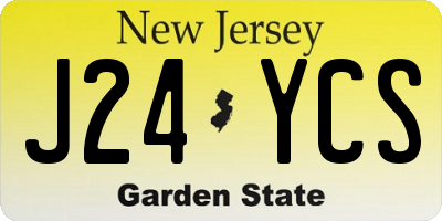 NJ license plate J24YCS