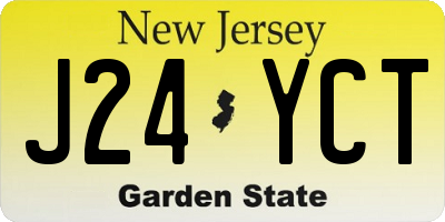 NJ license plate J24YCT