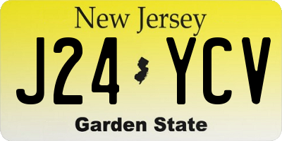 NJ license plate J24YCV