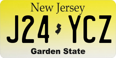 NJ license plate J24YCZ