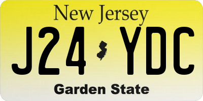 NJ license plate J24YDC