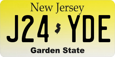 NJ license plate J24YDE