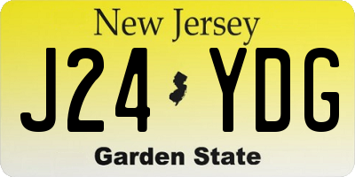 NJ license plate J24YDG