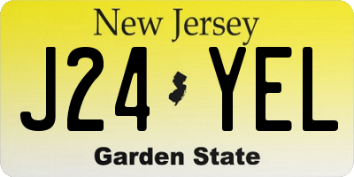 NJ license plate J24YEL