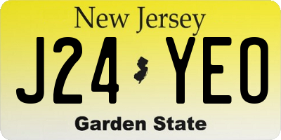 NJ license plate J24YEO