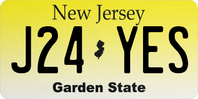 NJ license plate J24YES