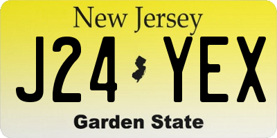 NJ license plate J24YEX