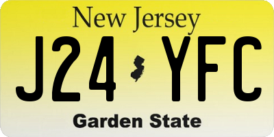 NJ license plate J24YFC