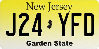 NJ license plate J24YFD