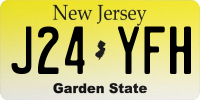 NJ license plate J24YFH