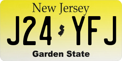 NJ license plate J24YFJ
