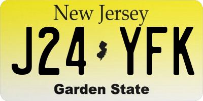 NJ license plate J24YFK