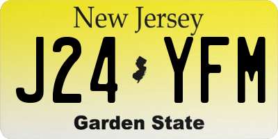 NJ license plate J24YFM