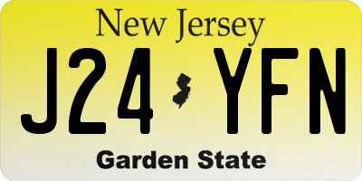 NJ license plate J24YFN