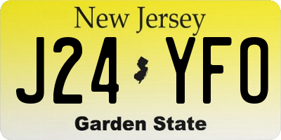 NJ license plate J24YFO