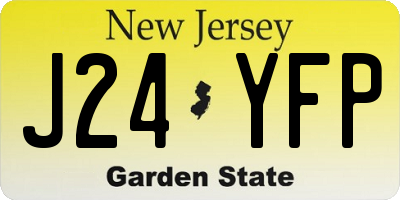 NJ license plate J24YFP
