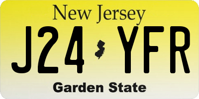 NJ license plate J24YFR