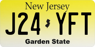 NJ license plate J24YFT