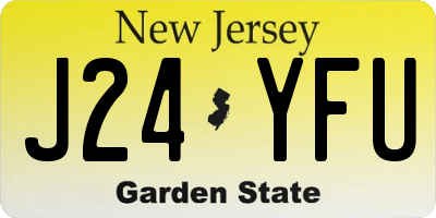 NJ license plate J24YFU