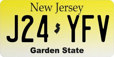 NJ license plate J24YFV