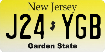 NJ license plate J24YGB