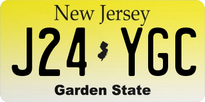 NJ license plate J24YGC