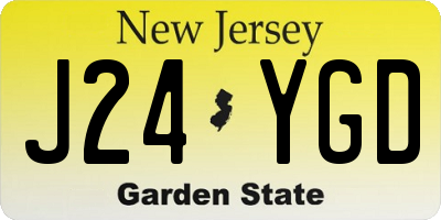 NJ license plate J24YGD
