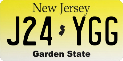 NJ license plate J24YGG