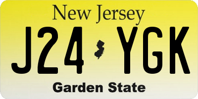 NJ license plate J24YGK