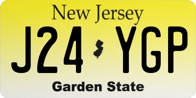 NJ license plate J24YGP
