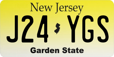 NJ license plate J24YGS