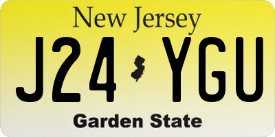 NJ license plate J24YGU