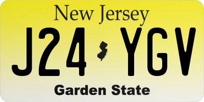 NJ license plate J24YGV