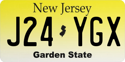 NJ license plate J24YGX