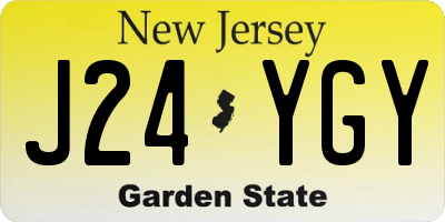 NJ license plate J24YGY