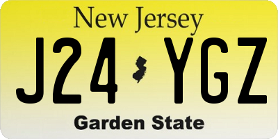NJ license plate J24YGZ