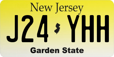 NJ license plate J24YHH