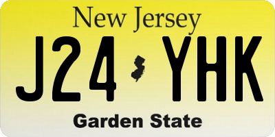 NJ license plate J24YHK