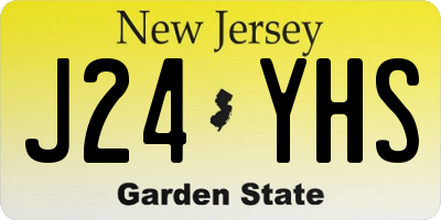 NJ license plate J24YHS